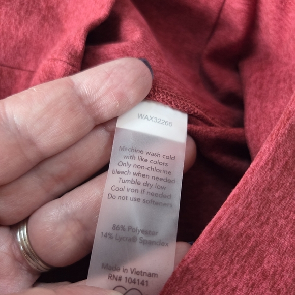 CALIA by Carrie Underwood LustraLux High Rise 7/8 Legging Crimson Heather Red XS - Picture 5 of 8